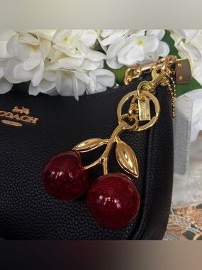Coach Glittery Red Cherry Keychain